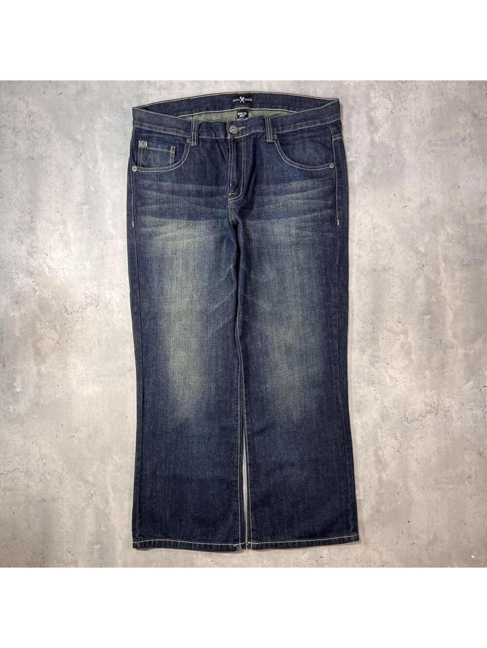 Y2K Dark Wash Marc Ecko Grunge Bootcut Skater Denim Jeans - Picture 3 of 8
